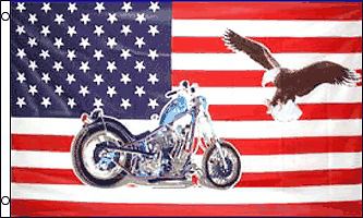 Usa motorcycle flag with eagle