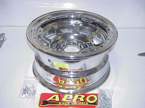 Aero chrome 5 x 4-3/4 aerobrite beadlock wheel 15&#034;x 8&#034; imca 4&#034; offset 53-2847-40