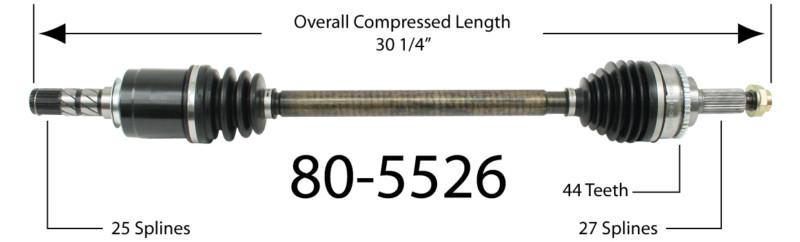Empi 80-5526 new constant velocity premium cv half shaft drive axle assembly