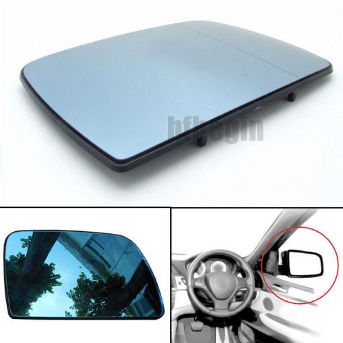 For bmw x5 e53 2000-06 right wing mirror door glass heated anti blind spot blue