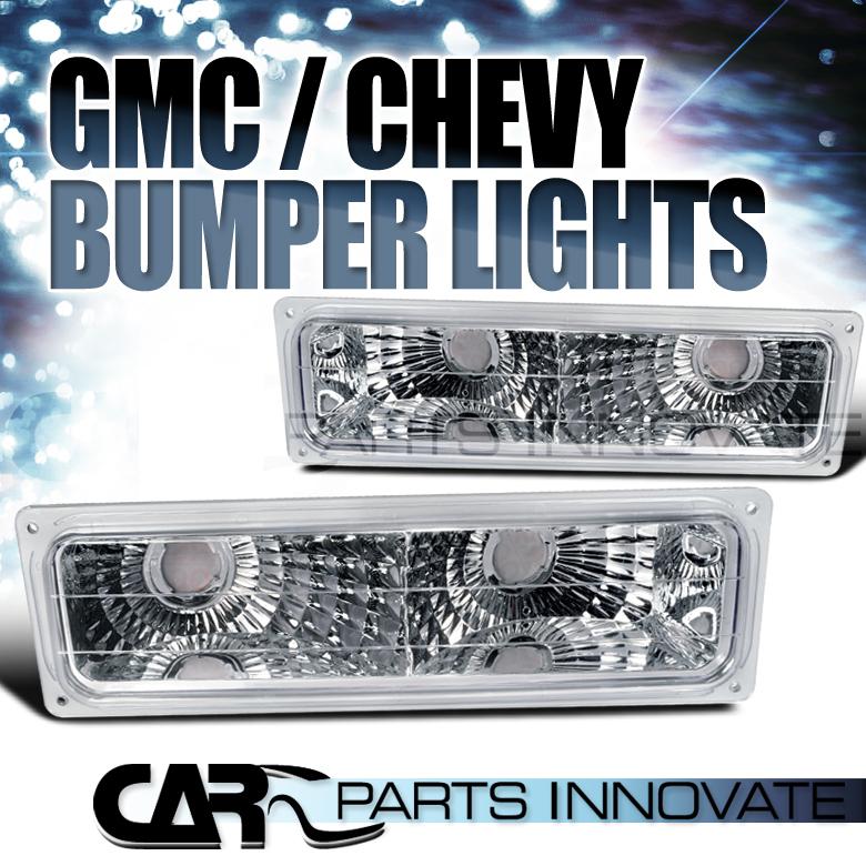 1988-1998 chevy/gmc c10 c/k 1500 2500 3500 clear bumper lights lamp