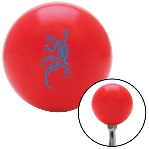 Blue abstract gecko red shift knob with m16 x 1.5 insertshift resin black