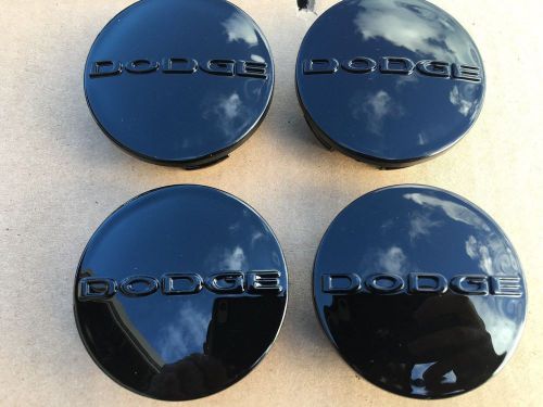 New 4pc set dodge gloss black center wheel hub caps rim emblem 1sk35trmaa