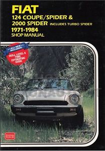 1971-1984 fiat 124 and 2000 shop manual coupe and spider clymer repair service