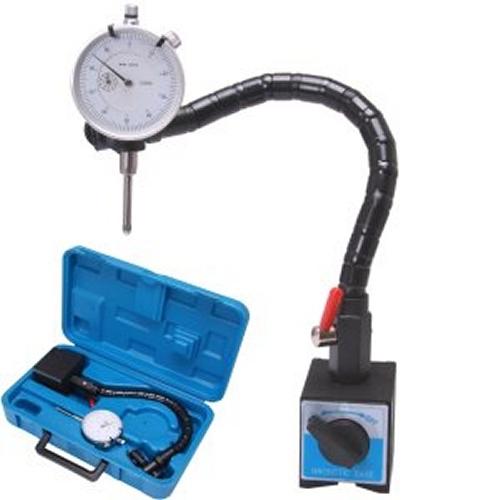 Magnetic base flexible flex arm .001" dial indicator +case machinist auto tools