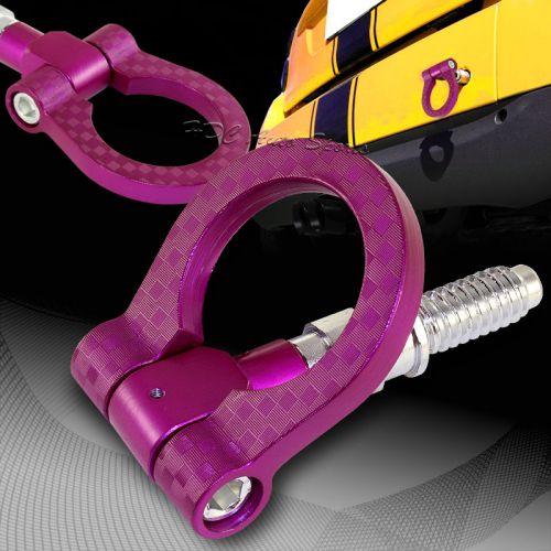 Jdm purple aluminum front or rear carbon look racing tow hook kit universal 4