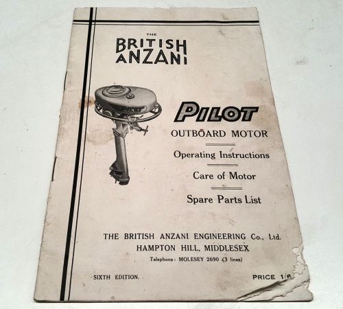 1950s ? british anzani pilot outboard engine instruction book