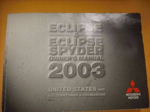 2003 mitsubishi eclipse/ spyder / converible owners manual