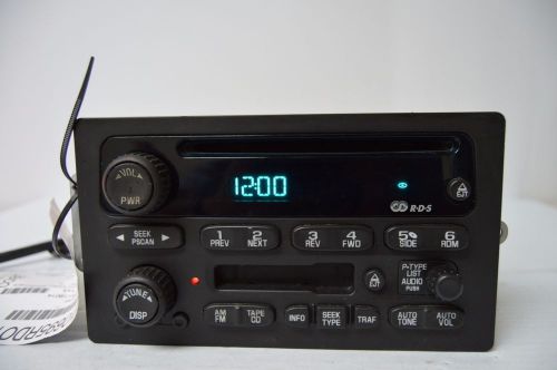 02 03 chevy trailblazer gmc envoy radio cd cassette player tested j35#010