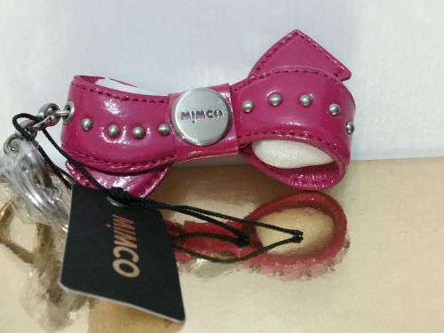 Mimco peek a bow key chain fob ring accessories pink silver bnwt