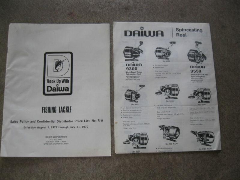 Daiwa reel sales list 1971-1972 great for reel or lure collection 