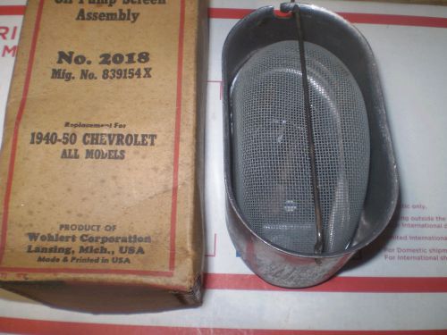 1940-41-42-46-47-48-49-50 chevy oil pump screen assembly in box