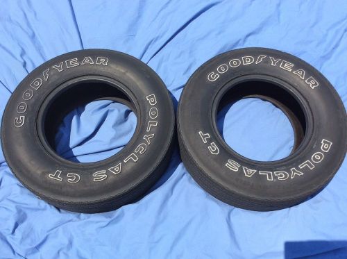 2 goodyear polyglas gt tires g70-14 raised white outline letters