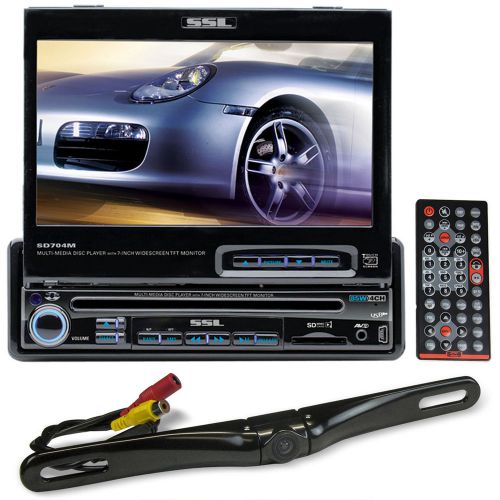 Ssl sd704m single-din in-dash 7&#034; car monitor dvd monitor player receiver+camera