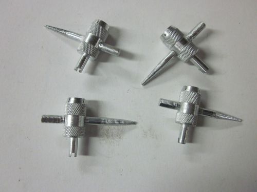 Lot of 4pc  4-way 4 in 1 valve core tools for tire stems repair tool removal