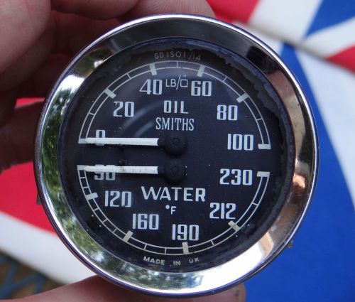 Smiths Dual Oil & Water Temperature Gauge For MGB Midget & Sprite BHA4737