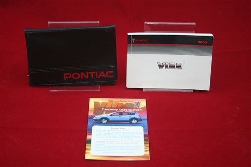 2003 pontiac vibe owners manual set with case - oem books 03