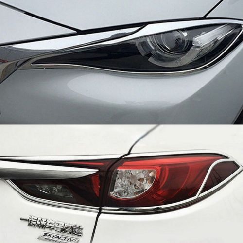 For mazda cx-4 cx4 2016 chromed abs plastic front / rear light lamp cover trim