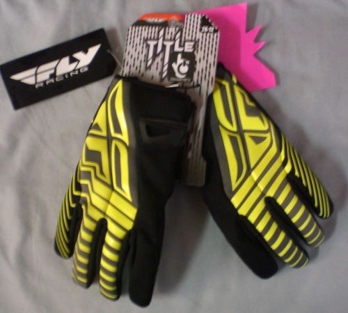 Fly racing title gloves xl-11 yellow pn# 368-04911