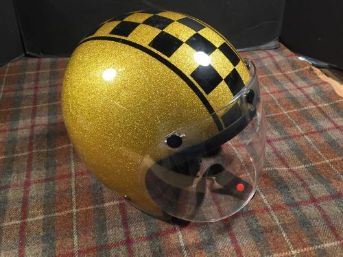 Bell gold flake motorcycle helmet s small used nice issue free