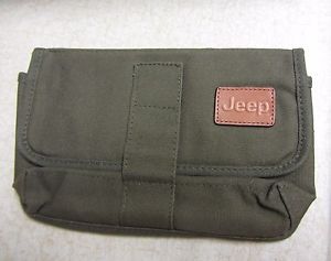Authentic jeep owner manual bag case green canvas strap excellent condition