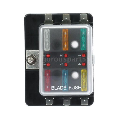 6 way blade fuse box holder led warning light kit for car boat 12v 24v new e1y9