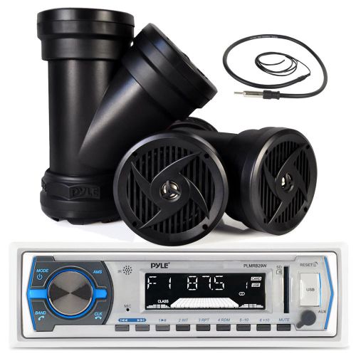 6.5&#034; dual powered speaker system-1200w amp,pyle bluetooth usb receiver, antenna