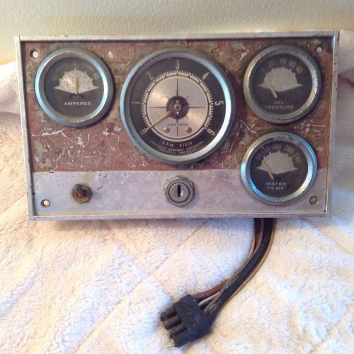 Vintage stainless steel boat gauges/hot rod instrument panel