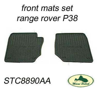 Land rover front floor rubber mats set range 95-02 p38 stc8890aa oem