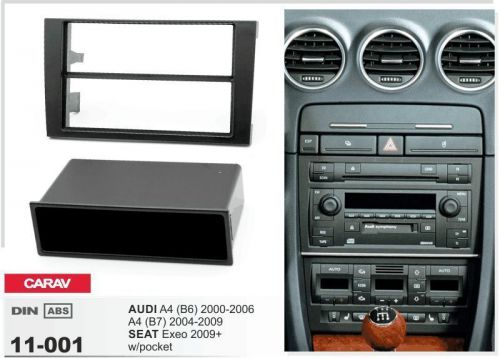 Carav 11-001 1din car radio dash kit panel for  audi a4 (b6, b7) 2002-2007