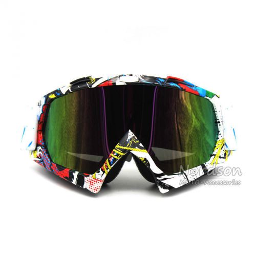Motorcycle motocross dirt mountain bike off road goggles ski clear lens adult