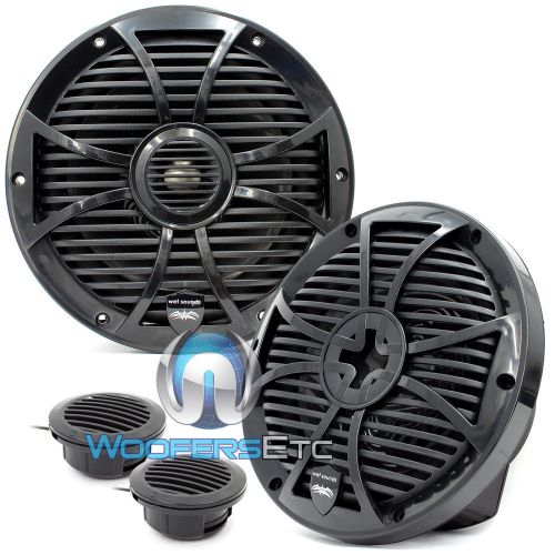 Wet sounds sw-808-b 8&#034; 125w rms black marine boat coaxial speakers tweeters new