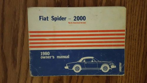 Original fiat spider 2000 owner&#039;s manual english edition for 1980