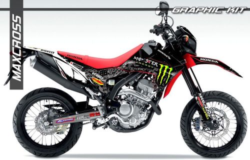 Honda crf250l crf250m 2012-n maxcross graphics kit, monste r sticker decals