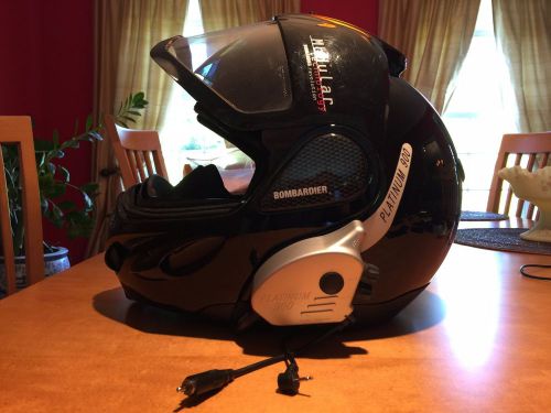 Snowmobile helmet, bombardier modular w/communication system, adult lg, black