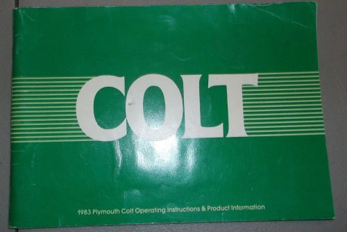 1983 plymouth colt owners operators manual original