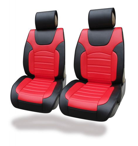 Leather like car seat cushion covers for auto fits mazda blk/red 9982