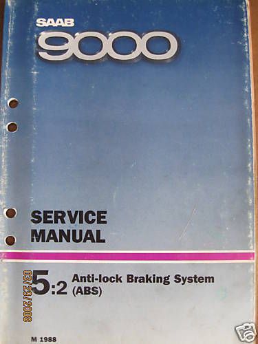 1988 saab 9000 anti-lock braking system service manual