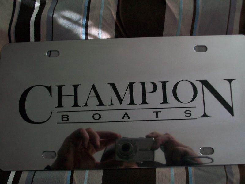 Champion boat license plate