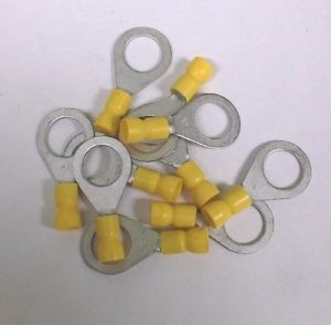 10 ancor large yellow 1/2&#034; ring end terminals for 12-10 ga. wire