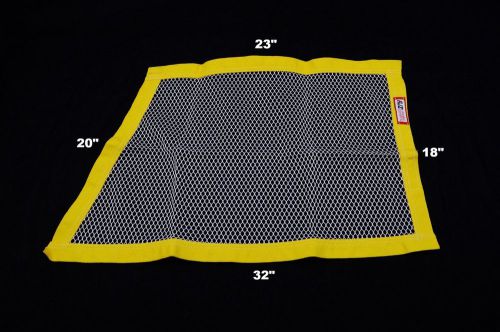 Rjs racing yellow &amp; white oblong mesh window net 23 x 18 x 32 x 20