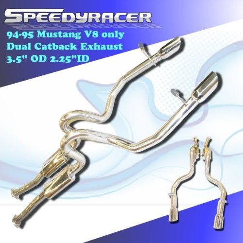 1994 1995 1996 1997 1998 dual catback exhaust mustang v8 4.6l 5.0l only