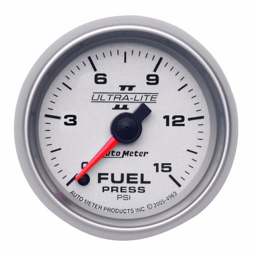 Autometer 0-15 psi ultra-lite ii analog fuel pressure gauge * 4961 *