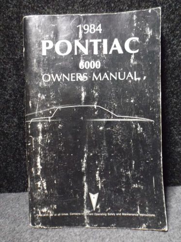 1984 pontiac 6000 owners manual
