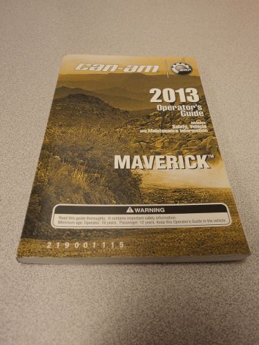 Can-am 2013 maverick owners manual 219001115