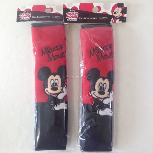 Disney mickey mouse car accessories plush doll seat belt cover shoulder pads