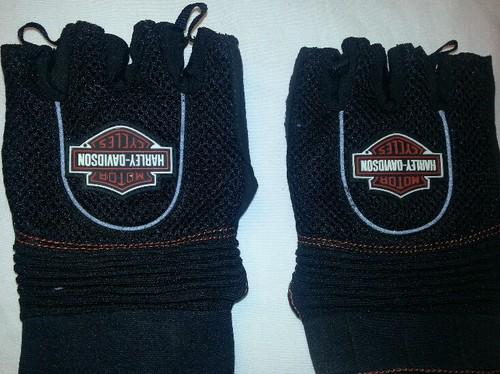 Harley davidson motorcycle finger-less gloves 