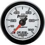 Autometer phantom ii series-fuel press gauge 2-1/16" full sweep elec 100psi 7563