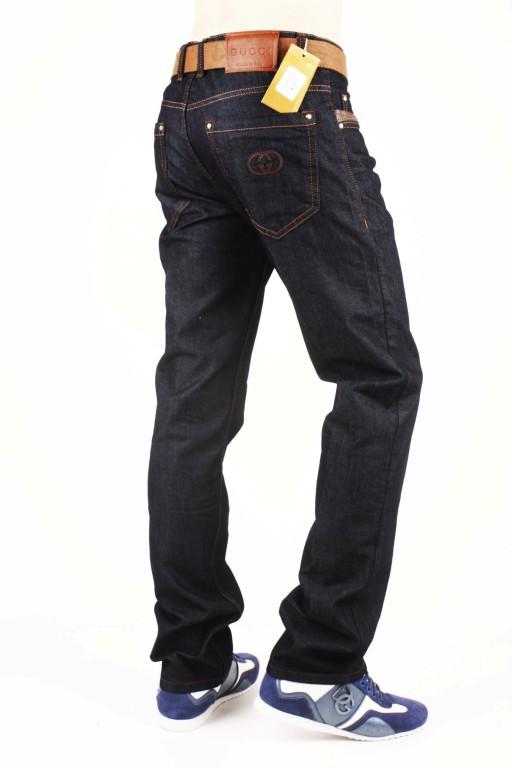 Mens gucci blue jeans size 42 w 34 l & brown belt bnwt