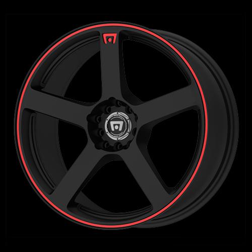 15" x 6.5" motegi mr116 4x100 civic escort accord miata black w/ red wheels rims